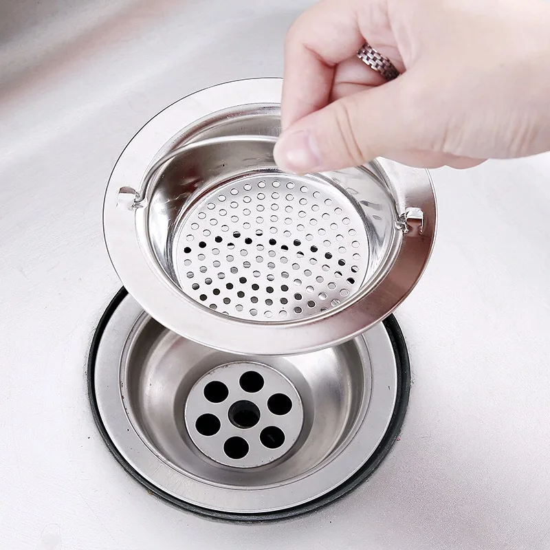 Home Kitchen Bathroom Cleaning - 9/11cm Edelstahl-Spülbeckensieb für Küche und Bad,