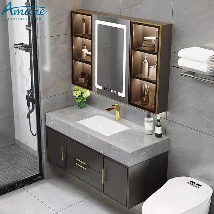 Home Living Bathroom Vanity - Badezimmerschrank Hochwertige Haushaltsmöbel Sperrholz Wandmontierter Waschtisch