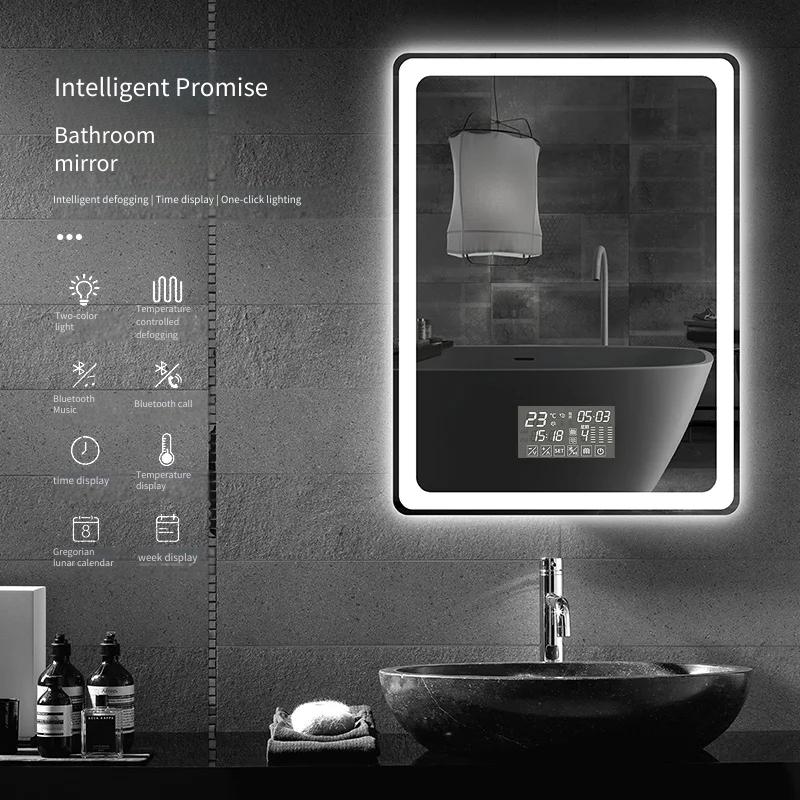 Bathroom Mirror Led - Badezimmerspiegel 70x90 cm Rechteckig Smart LED