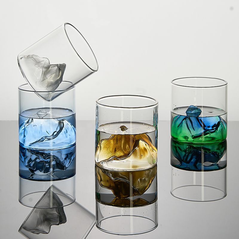 Yamazaki Home Bathroom Storage - Corlor Mountain Glass Kaffeetasse aus transparentem