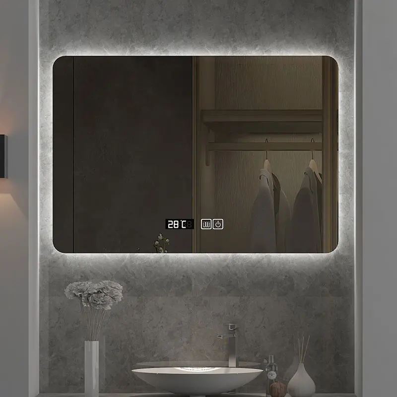 Bathroom Mirror Led - 24x32 Zoll Quadratischer LED-Badezimmerspiegel mit Antibeschlag-Funktion,