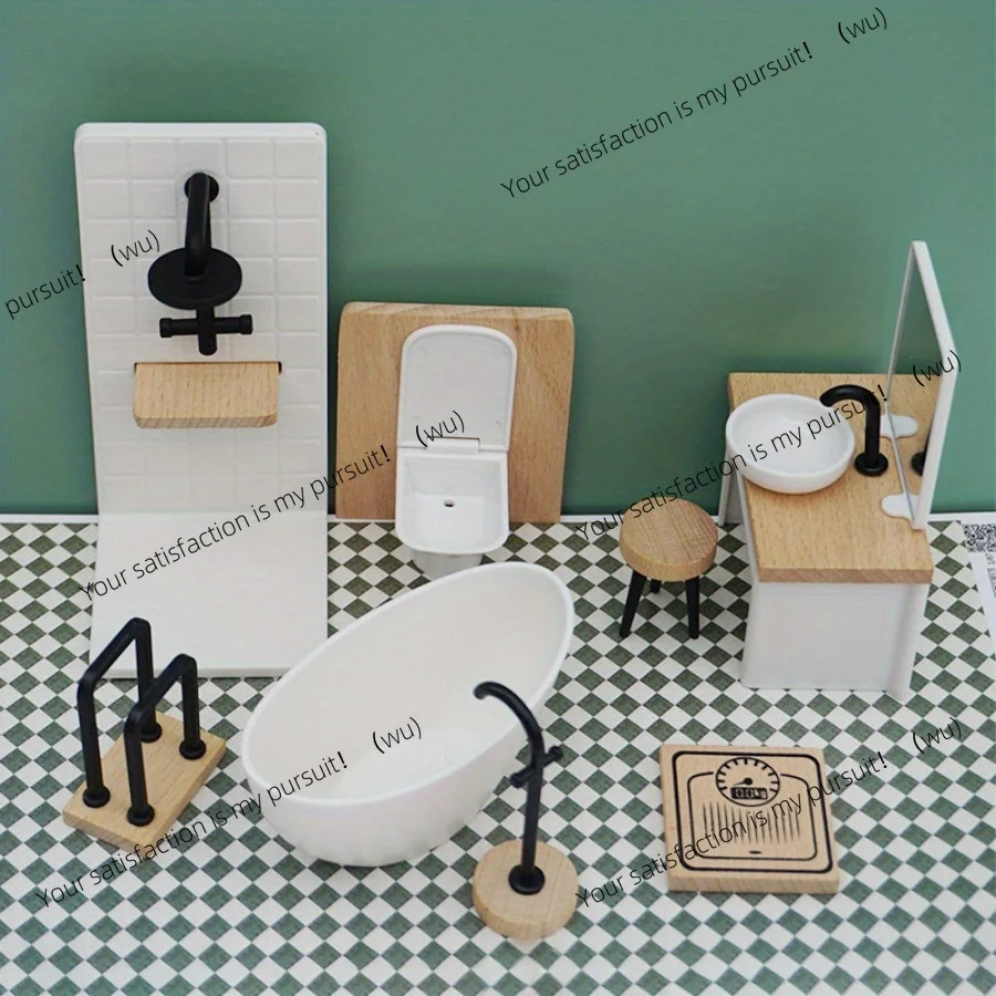 Home Bathroom Scene - Badezimmer-Szenenmodell, simuliertes Mini-Haus, Requisiten für die
