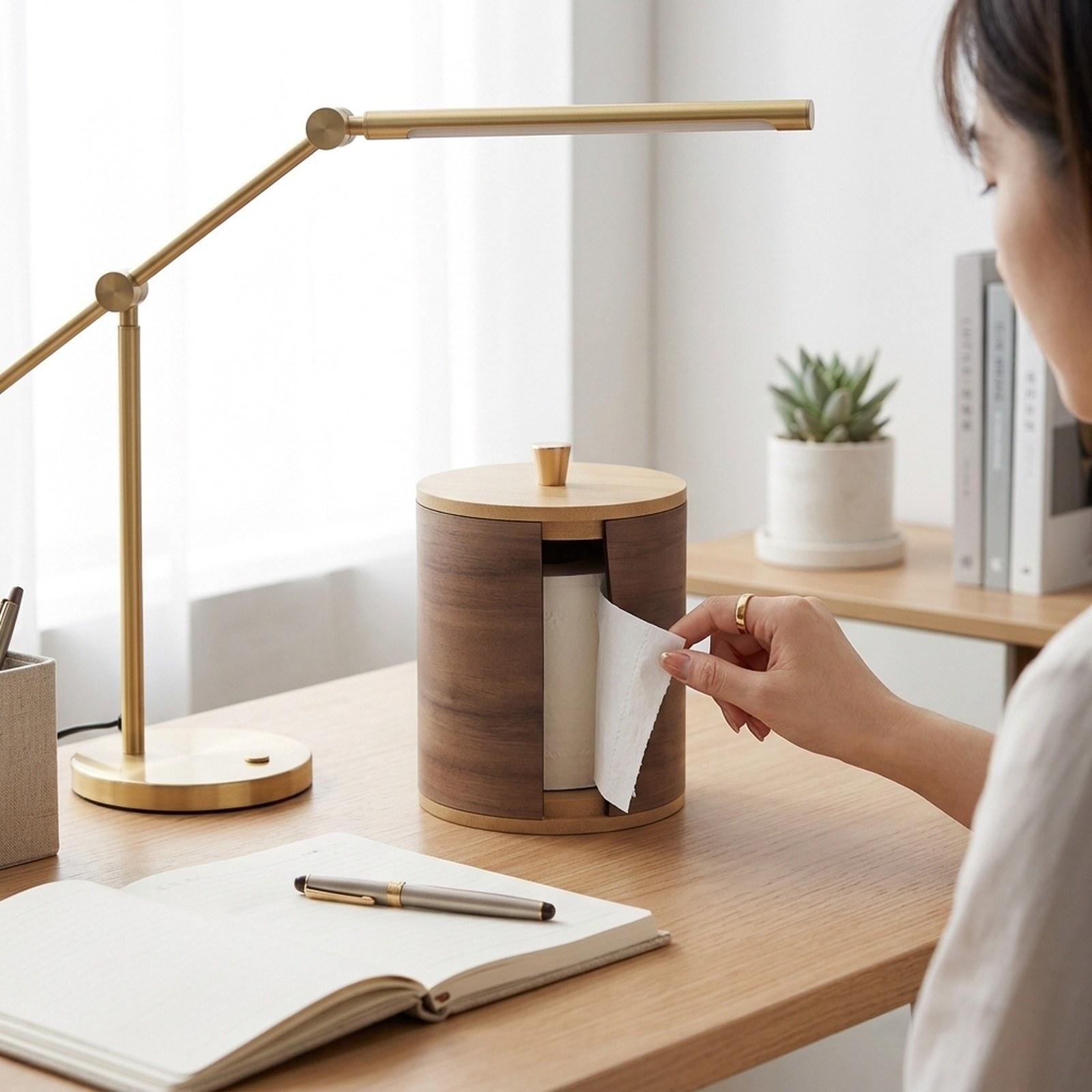 Home Bathroom Paper Towel Dispenser - Papierhandtuchhalter mit Walnussholz-Oberseite, Rollenspender, Küchenhandtuchhalter für