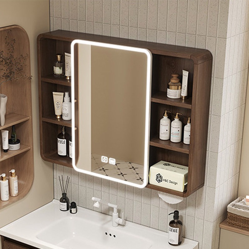 Home Bathroom Cabinets - Spiegel-Toilettenschrank, Badezimmerschrank, Regale, platzsparendes Eckdesign, moderner