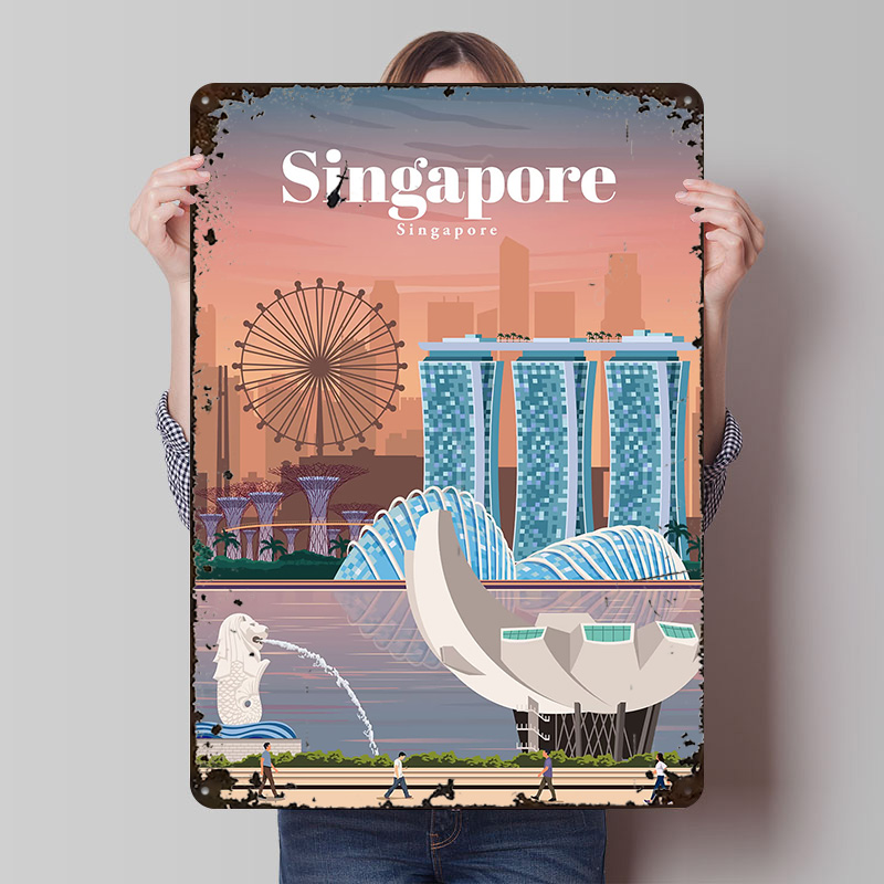 Home And Bathroom Singapore - „Reise nach Singapur“, gedruckte Poster, anpassbare
