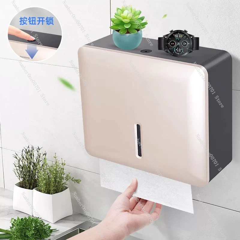 Home Bathroom Paper Towel Dispenser - Wandmontierter Papierhandtuchspender ohne Bohren, Multifunktionaler Taschentuchspender
