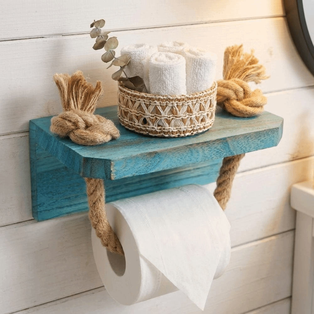 Toilet Paper Holder - Toilettenpapierhalter im nautischen Stil, rustikaler, platzsparender