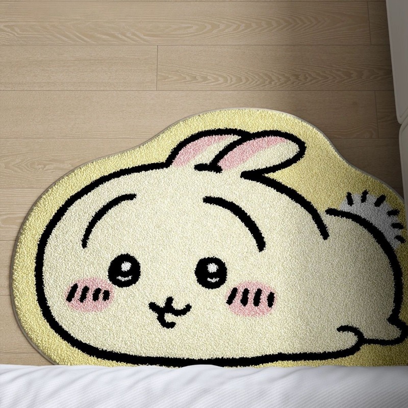 Home Bathroom Rugs - Chiikawa Cartoon-Teppich Anime Hachiware Usagi Plüsch-Bodenmatte