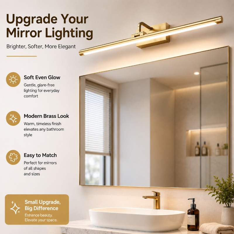 Home Bathroom Cabinets - 40cm 55cm 70cm Vintage LED-Spiegelleuchte Antike