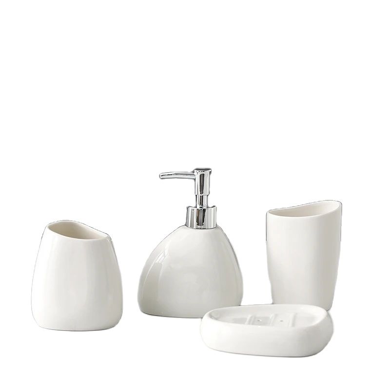 Zara Home Bathroom Set - Weiße Keramik Bad Set Wasch set