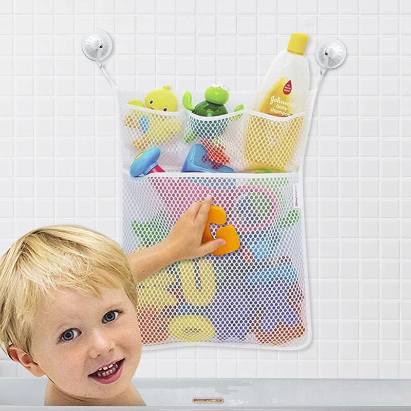 Home Bathroom Organizer - Babyparty-Badespielzeug, weißes Baby- und Kinderspielzeug, Aufbewahrungsnetz