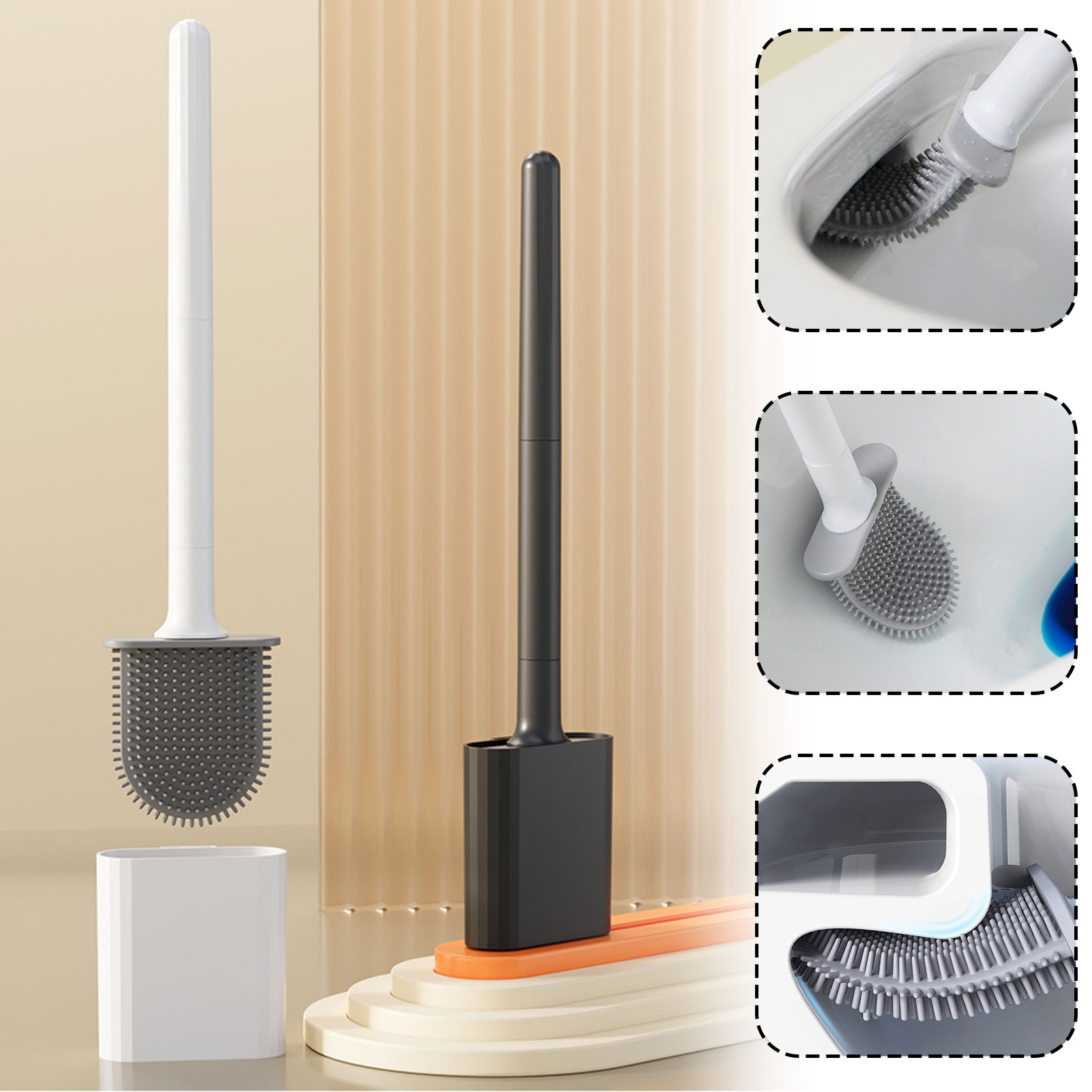 Toilet Brush Holder - Silikon Wc Pinsel Mit Halter Wand-Wc