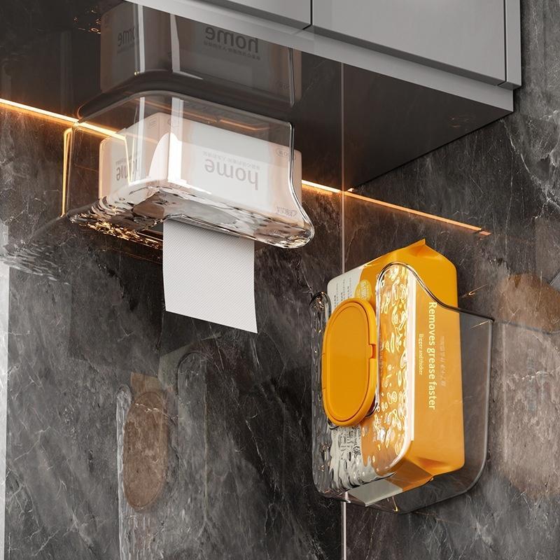 Home Bathroom Paper Towel Dispenser - Wandmontierter Feuchttücher-Spender Selbstklebender Halter Küche Bad