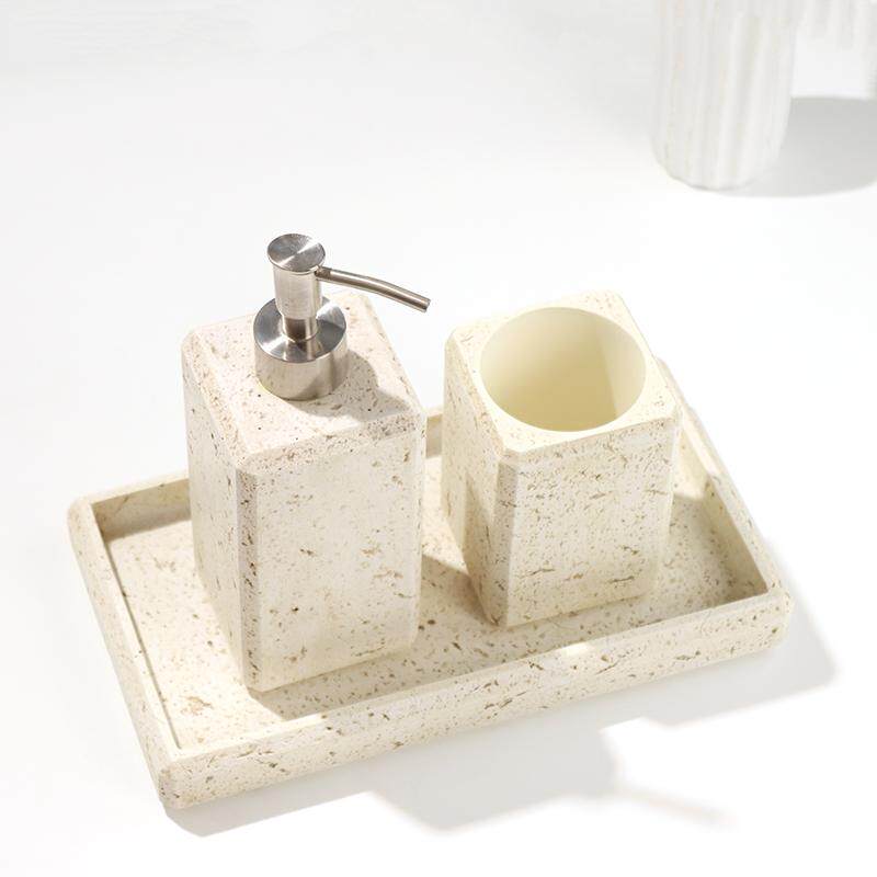 Zara Home Bathroom Set - Sand- und Kies-Harz-Handdesinfektionsflasche, luxuriöses, fortschrittliches Badezimmer-Emulsionsdruckspender-Flaschen-
