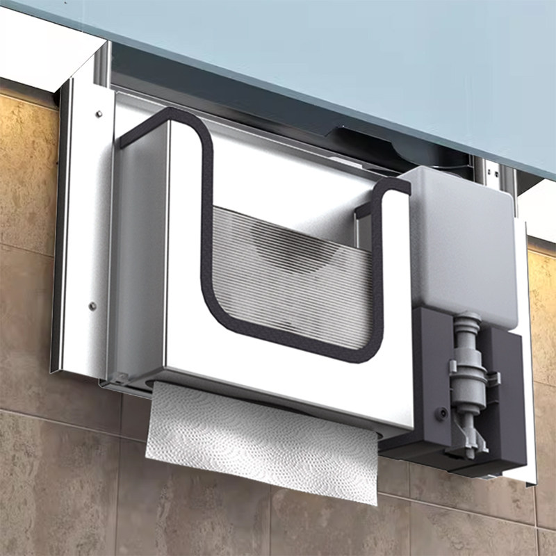 Home Bathroom Paper Towel Dispenser - Edelstahl Versteckter Papierhandtuchspender mit Seifenspender und