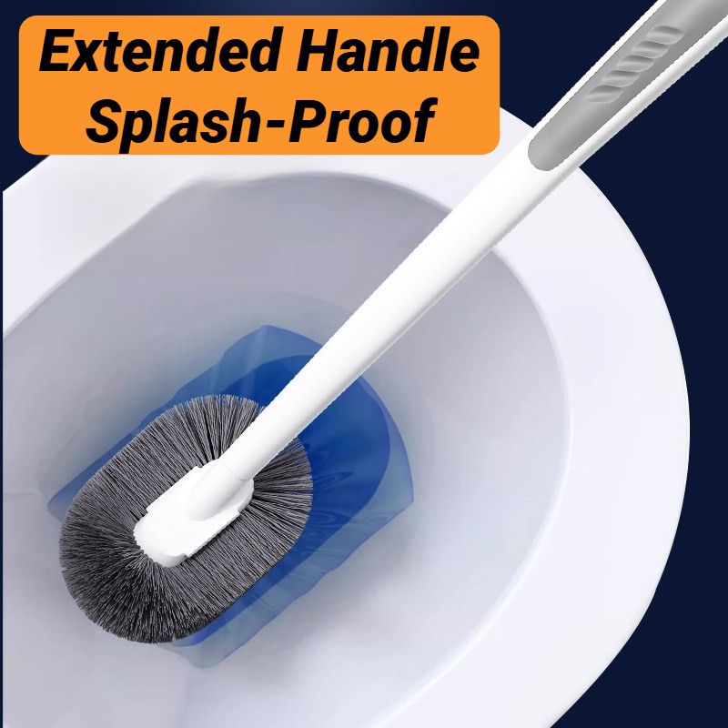 Toilet Brush Holder - Wandmontierte Toilettenbürste mit langem Griff, PP-Material,