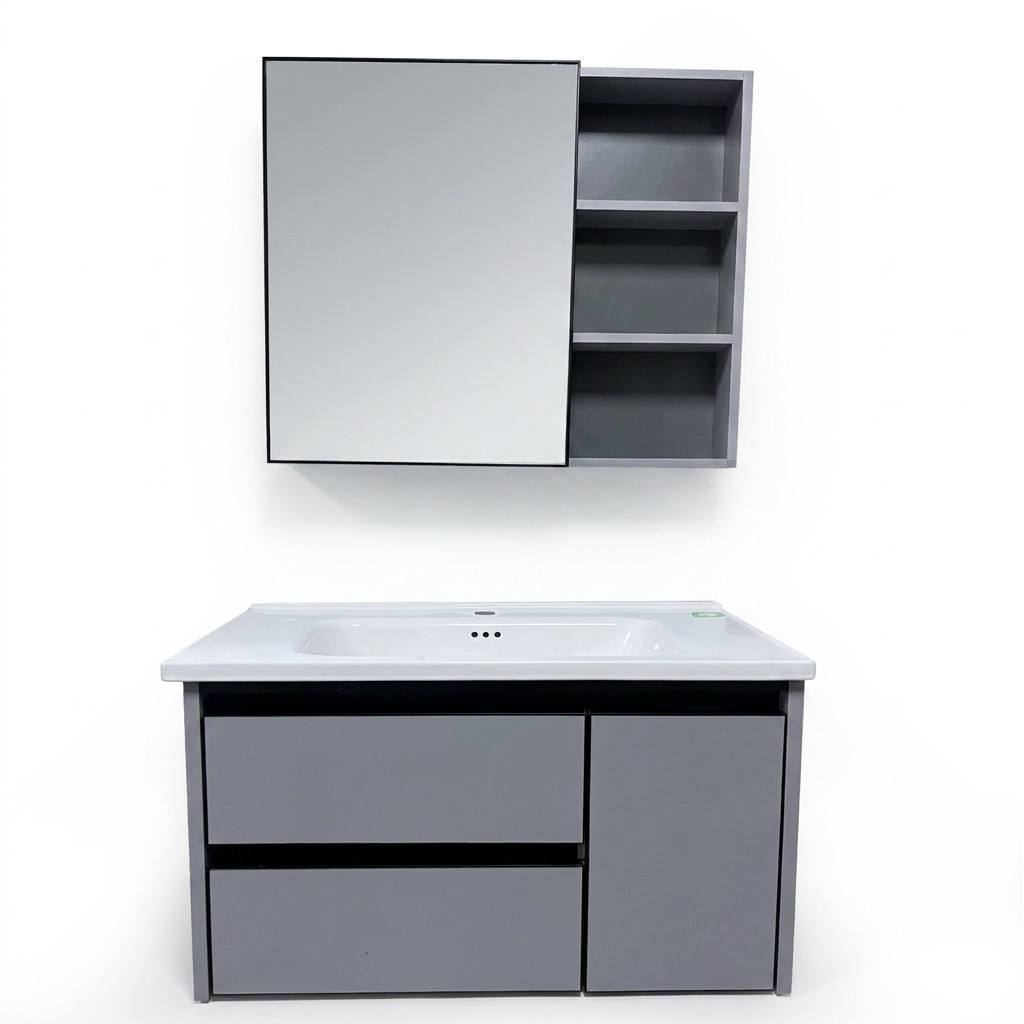 Home Living Bathroom Vanity - Badezimmerschrank Moderner Umweltfreundlicher Wandmontierter Badezimmerspiegelschrank-Kombination mit