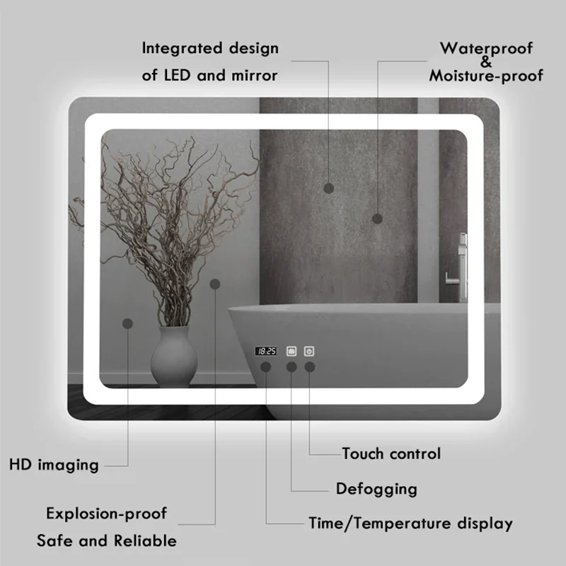 Moderner 16x24 Zoll LED-Badezi – Bathroom Mirror Led Bewertung und Preis