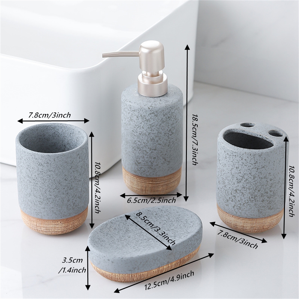 4-teiliges Braunes Keramik-Bad – Zara Home Bathroom Set Bewertung und Preis