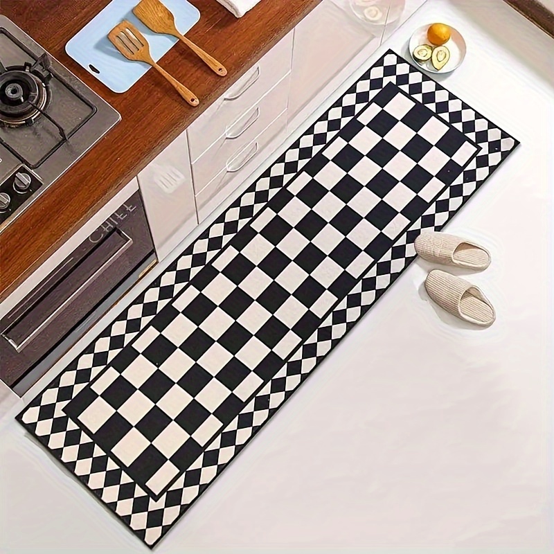VIKAMA Schwarz-weiß karierter  – Home Bathroom Rugs Bewertung und Preis