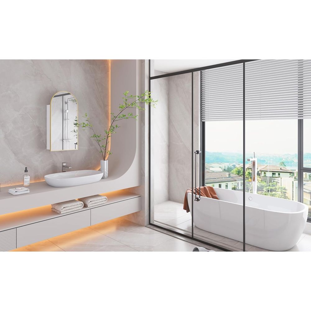 Luxuriöser gewölbter goldener  – Home Bathroom Cabinets Bewertung und Preis
