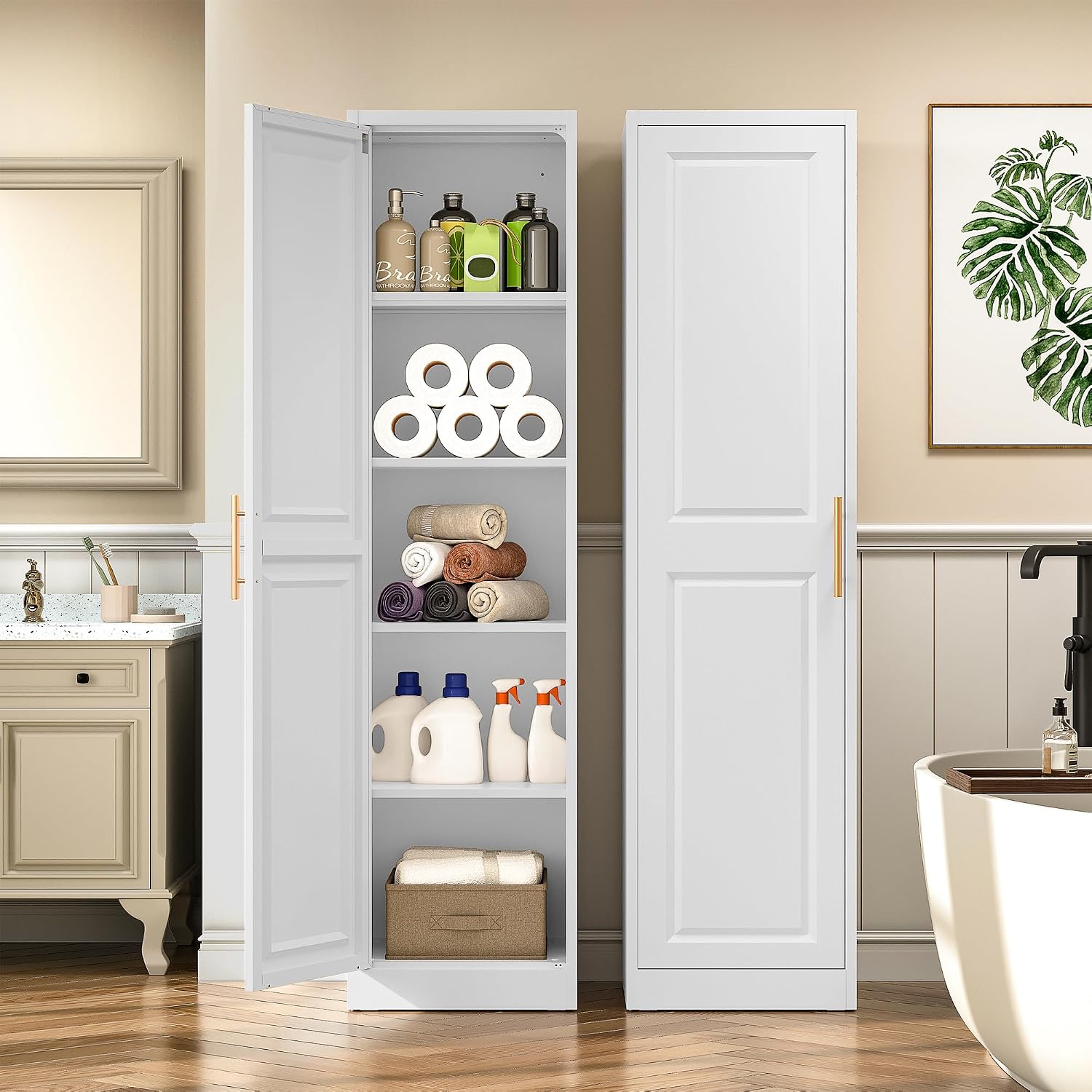 Hoher, schmaler Aufbewahrungss – Home Bathroom Cabinets Bewertung und Preis