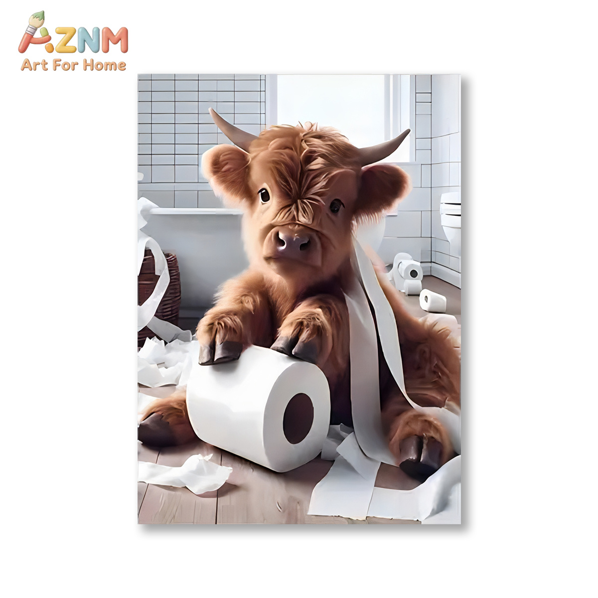 AZNM Lustiges Highland-Kuh-Bad – Home Bathroom Scene Bewertung und Preis