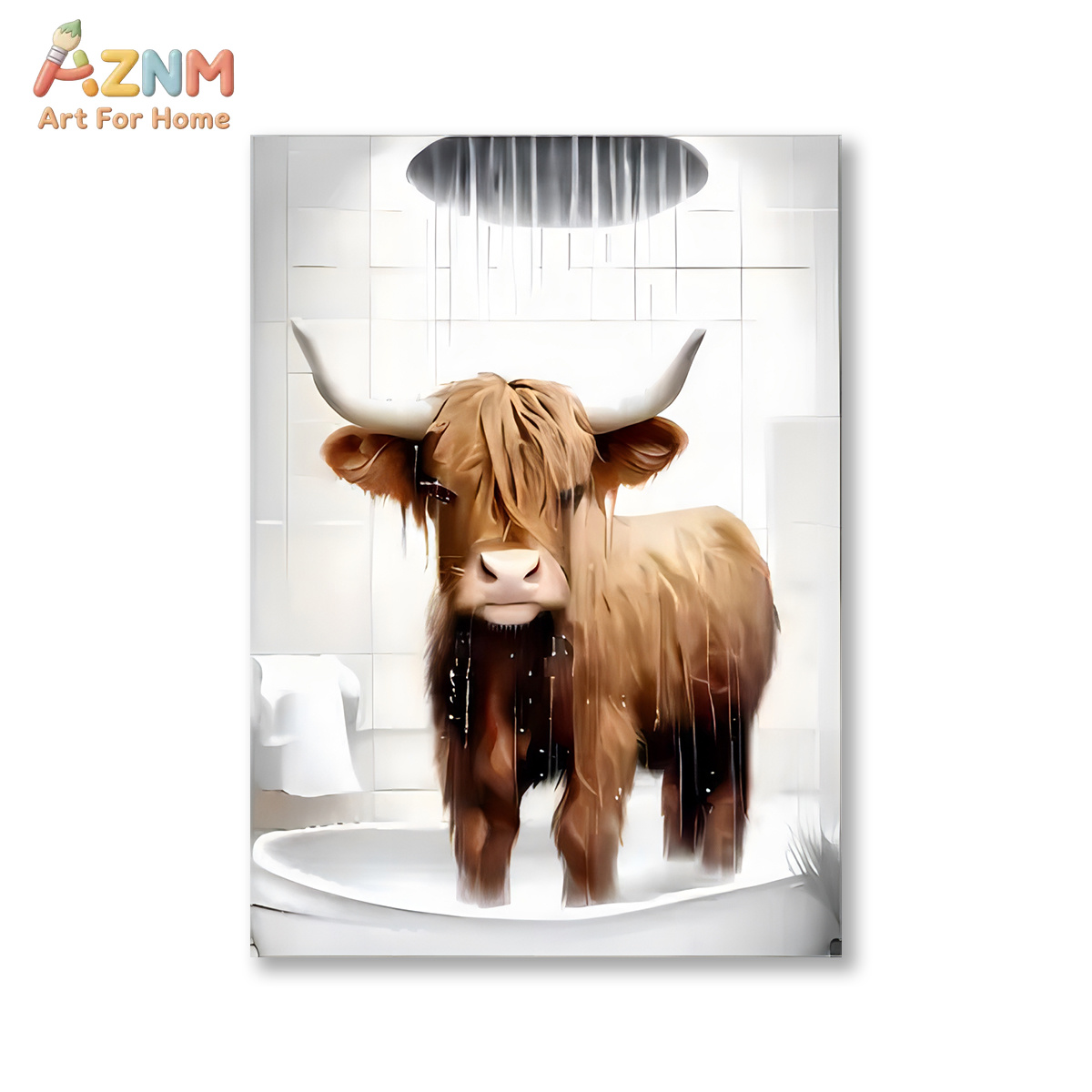 AZNM Lustiges Highland-Kuh-Bad – Home Bathroom Scene Bewertung und Preis