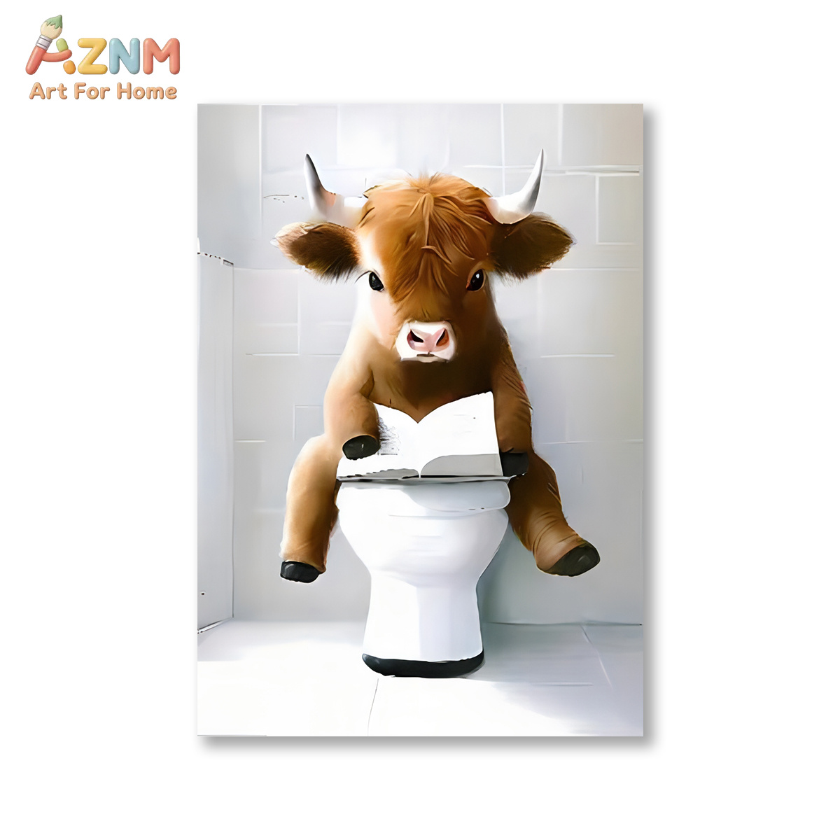 AZNM Lustiges Highland-Kuh-Bad – Home Bathroom Scene Bewertung und Preis